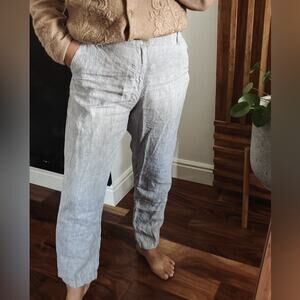 MUJI Japan High Rise 100% linen Pants. Size 8